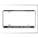 Custom Imprinted Chrome Plated License Frame w/ Small Top Engraving