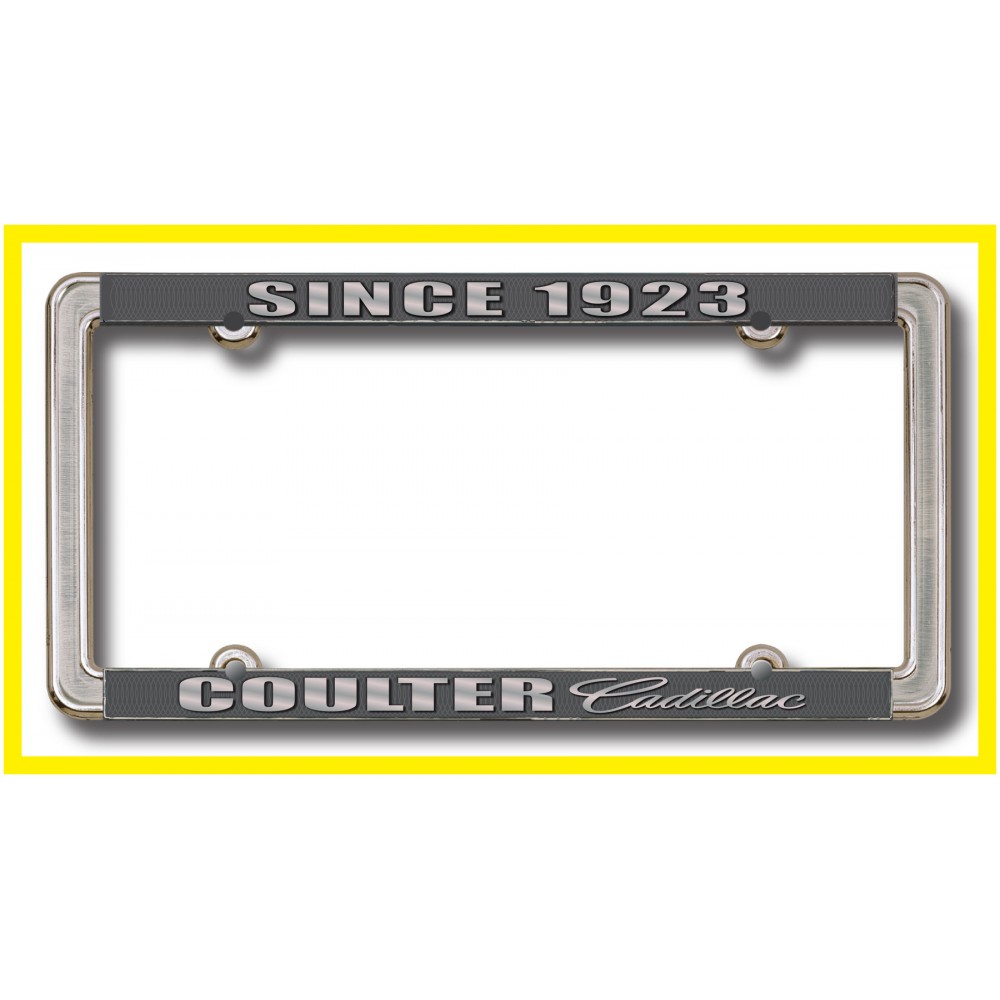 Logo Branded Antique Pewter Finish Die Cast Metal License Plate Frame