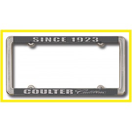 Logo Branded Antique Pewter Finish Die Cast Metal License Plate Frame