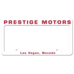 Personalized License Frame | 6 3/8" x 12 3/8" | Large Top Panel | 4 Holes | White