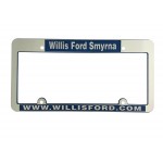 license plate Premium Brushed Chrome faced frames Logo Imprinted