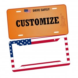 Promotional Aluminum License Plate Set (Plate & Frame)