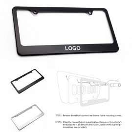 Stainless Steel License Plate Frame Metal Covers Holder with Logo