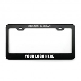 Logo Branded 2 Hole Metal License Plate Frame Black