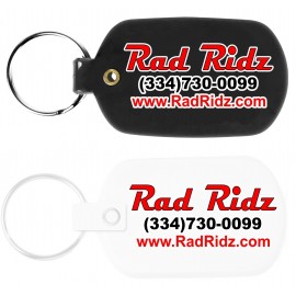 Logo Branded Oval Flexible Key Tag with Full Color Digital Print