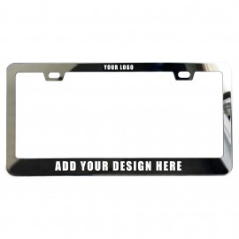 Logo Branded Stainless Steel Standard Size Car License Plate Frame