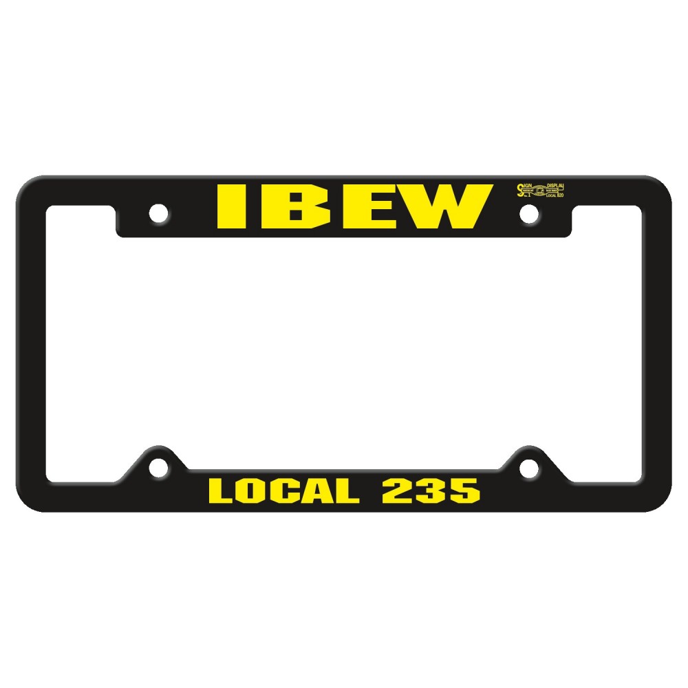 Personalized License Frame | 6 3/8" x 12 3/8" | Notched Top Panel | 4 Holes | Black Personalized License Frame | 6 3/8" x 12 3/8" | Notched Top Panel | 4 Holes | Black