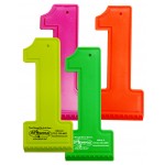 #1 Shaped PVC Neon Colored Ice Scraper Logo Imprinted