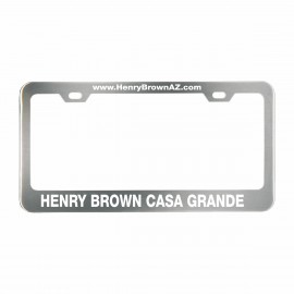 Brushed Stainless Steel License Plate Frame (Wide Bottom) with Logo