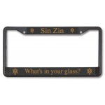 Black Powder Coated Die Cast License Plate Frame Custom Printed