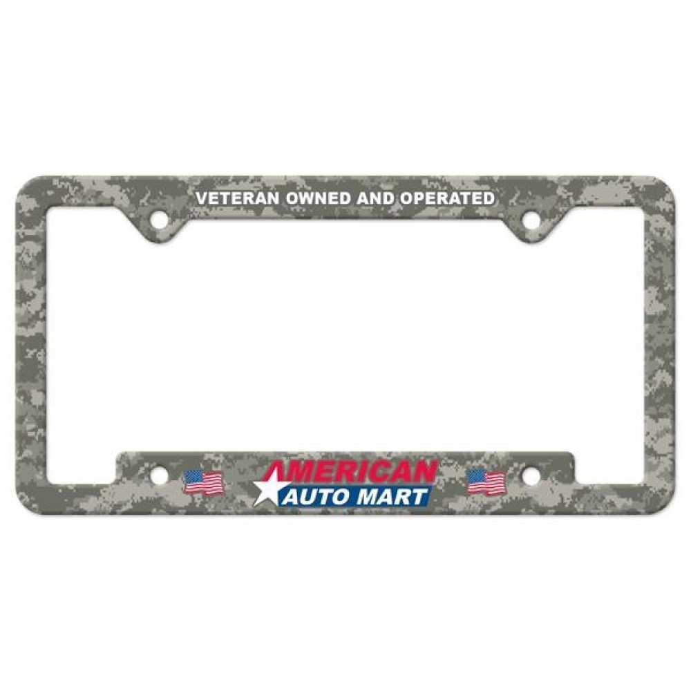 Custom Imprinted Auto License Frame With Notched Panel Custom Imprinted Auto License Frame With Notched Panel