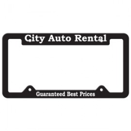 Personalized License Frame | 6 3/8" x 12 3/8" | Notched Top Panel | 4 Holes | White