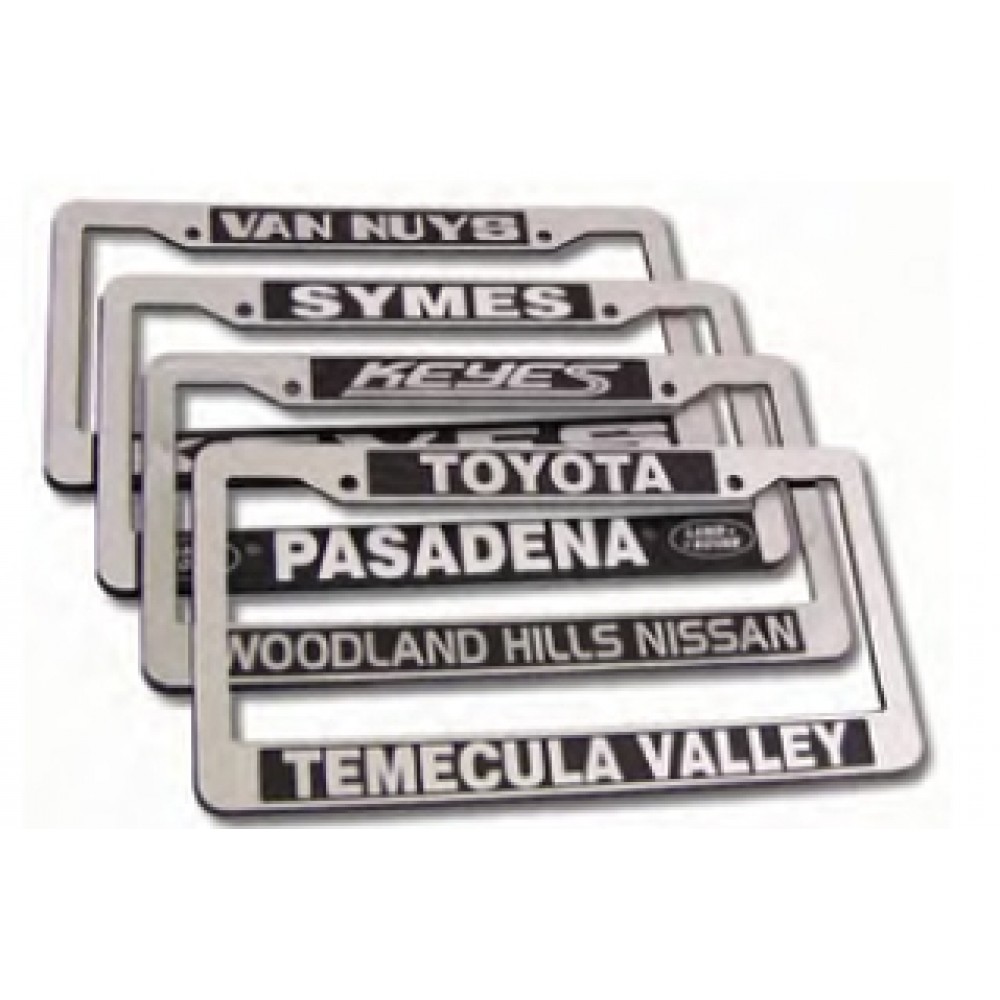 Panel FX License Frame (OEM Chrome or OEM Gold Finish) Logo Imprinted Panel FX License Frame (OEM Chrome or OEM Gold Finish) Logo Imprinted