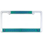 Promotional Chrome Plated Metal Signature Dome License Plate Frame w/Metal White Reflective Material
