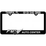 Custom Black Standard License Plate Frame With Raised Imprint