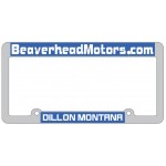 Metal License Plate Frame w/Raised Letter Boxed with Logo