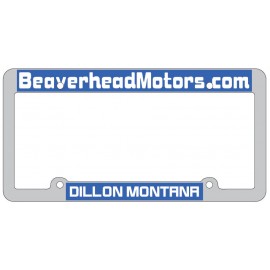 Metal License Plate Frame w/Raised Letter Boxed with Logo