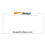 Personalized License Frame | 6 3/8" x 12 3/8" | Notched Top Panel | 4 Holes | White | Full Color