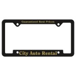 License Frame | 6 3/8" x 12 3/8" | Notched Bottom Panel | 4 Holes | Black with Logo