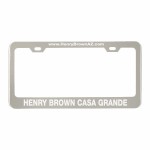 Polished Stainless Steel License Plate Frame (Wide Frame Bottom) Custom Imprinted