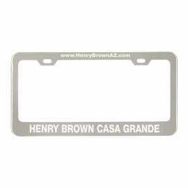 Personalized Polished Stainless Steel License Plate Frame (Wide Frame Bottom)