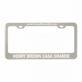 Personalized Polished Stainless Steel License Plate Frame (Wide Frame Bottom)  Personalized Polished Stainless Steel License Plate Frame (Wide Frame Bottom)