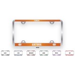 Logo Branded Brushed Zinc & Colored License Plate Frame (Wide Bottom Engraving)