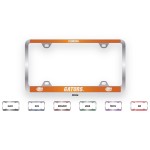 Logo Branded Brushed Zinc & Colored License Plate Frame (Wide Bottom Engraving)