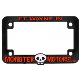 Personalized Motorcycle License Plate Frame - Black Plastic
