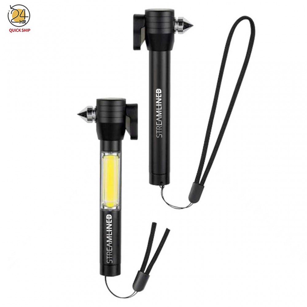 Car Safety Hammer With Flashlight with Logo