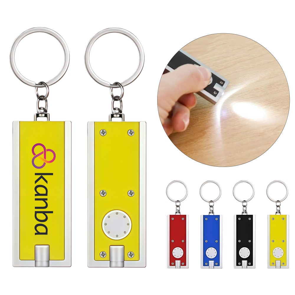 Promotional Square LED Mini Flashlight Keychain