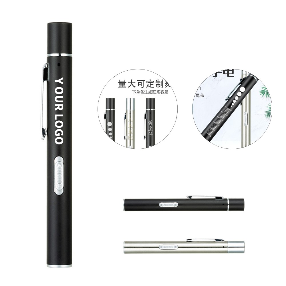 Stainless Steel Penlight With USB Charge with Logo