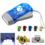 3 LED Hand Crank Flashlight with Logo