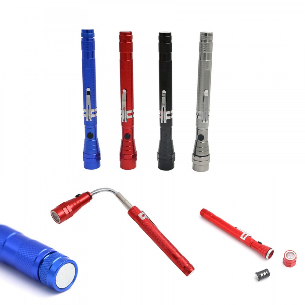 Custom Imprinted Telescopic Aluminum Flashlight With Magnet