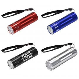 9 LED Tactical Mini Aluminum Flashlight with Logo