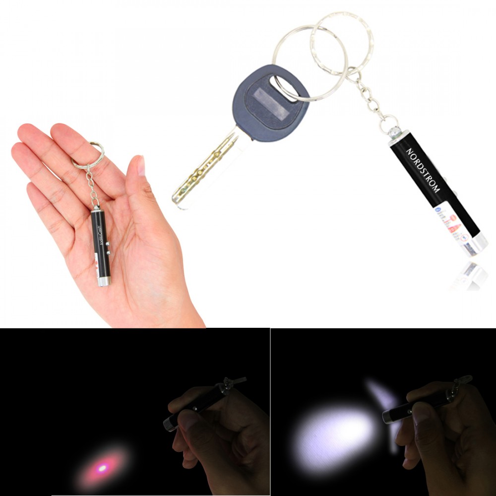 Laser Keychain W/ LED Light with Logo