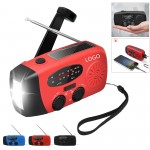 Logo Branded Hand-Cranked Weather Radio W/Flashlight
