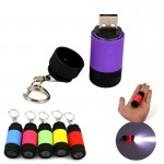 Custom Imprinted Mini USB Rechargeable Flashlight With Keychain