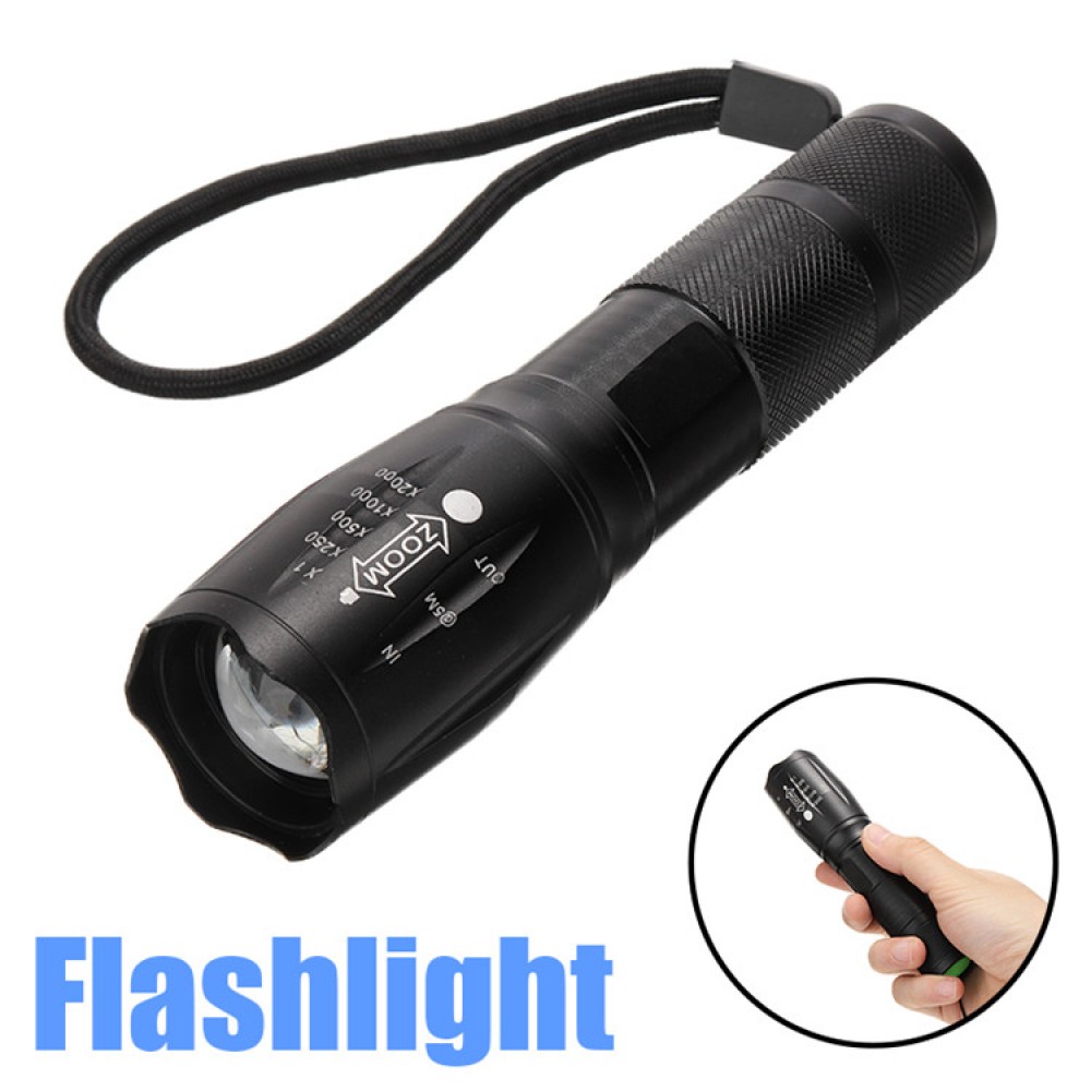 Custom Aluminum LED Flashlight w/Strap
