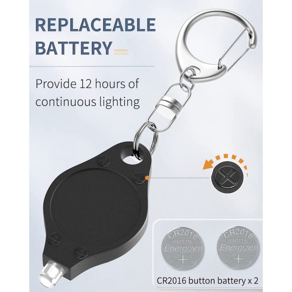 Portable Ultra Bright Battery Powered Flashlight w/Spring Carabiner with Logo