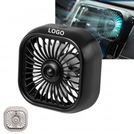 USB Car Vent Fan with LED Gradient Lights with Logo