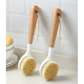 Wooden Dish Scrubber With Handle with Logo