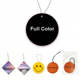Customized 3" Custom Full Color imprint Multi Shaped Car Hanging Air Freshener