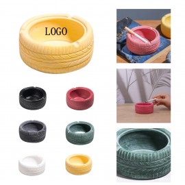 Retro Creative Tire Ashtray Decor with Logo