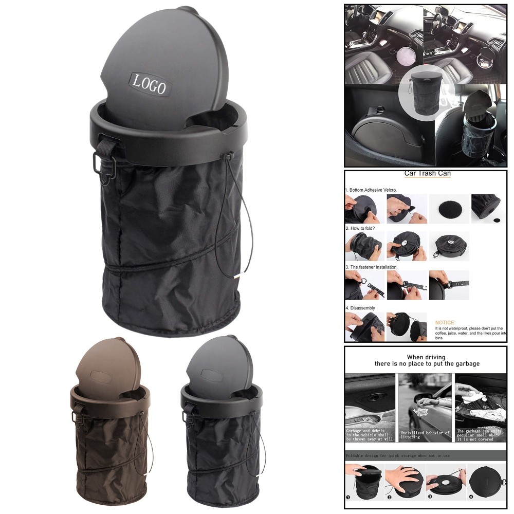 Vehicle Trash Can Storage Unit with Logo