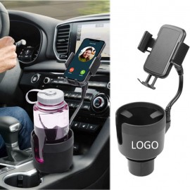 2 In 1 Universal 360 Degree Rotation Long Arm Car Cup Holder Extender With Cell Phone Stand with Logo
