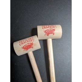 Crab Mallets with Stock Printed "Let's Get Crackin'" Design with Logo  Crab Mallets with Stock Printed "Let