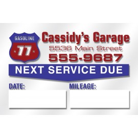 Static Cling Vehicle Service Reminder (2 1/4"x1 1/2") with Logo  Static Cling Vehicle Service Reminder (2 1/4"x1 1/2") with Logo