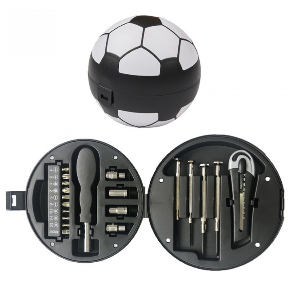 Football-Shaped Tool Set with Logo