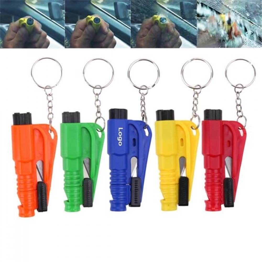 3 in 1 Mini Automobile Safety Hammer Custom Imprinted
